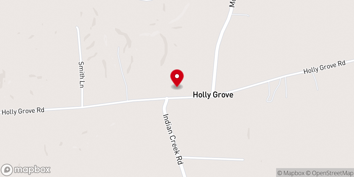 Map showing location of Holly Grove Church
