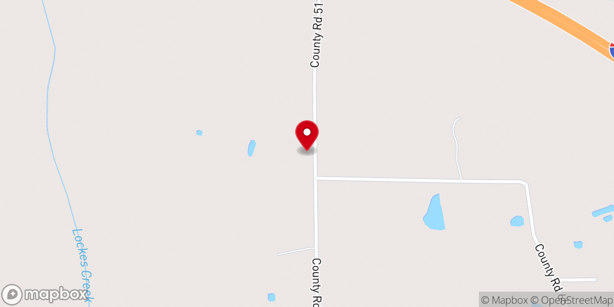 Map showing location of New Hope Baptist Church