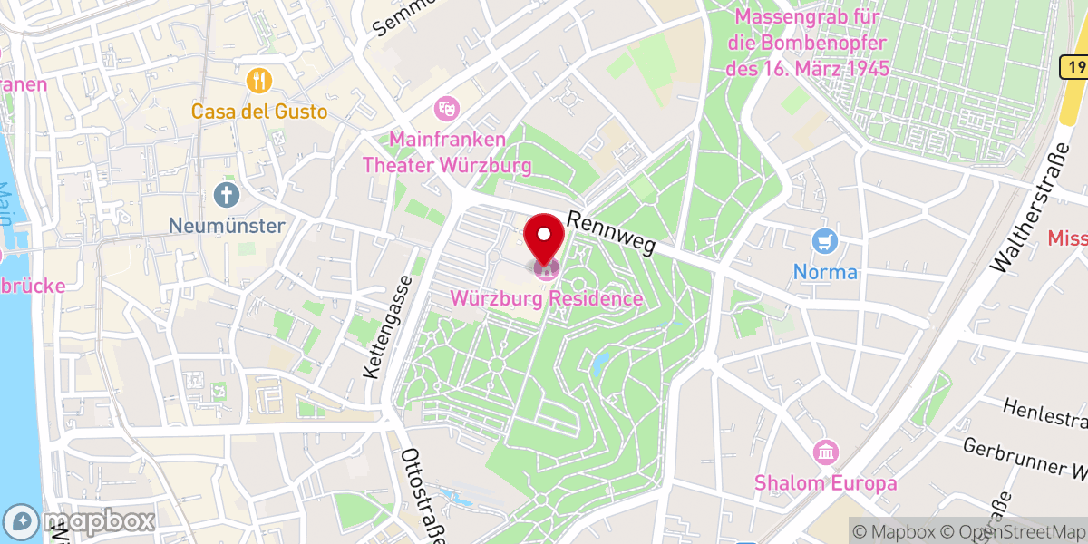 Map showing location of Residenz Würzburg