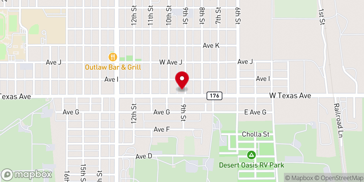 Map showing location of First Assembly of God