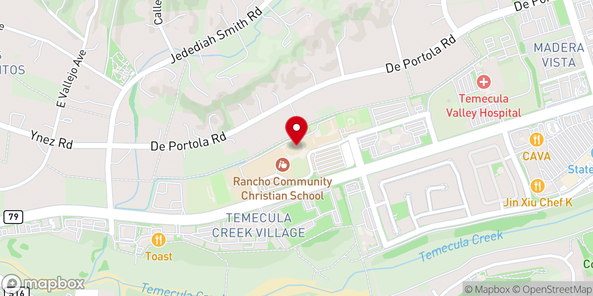Map showing location of Iglesia Rancho en Español