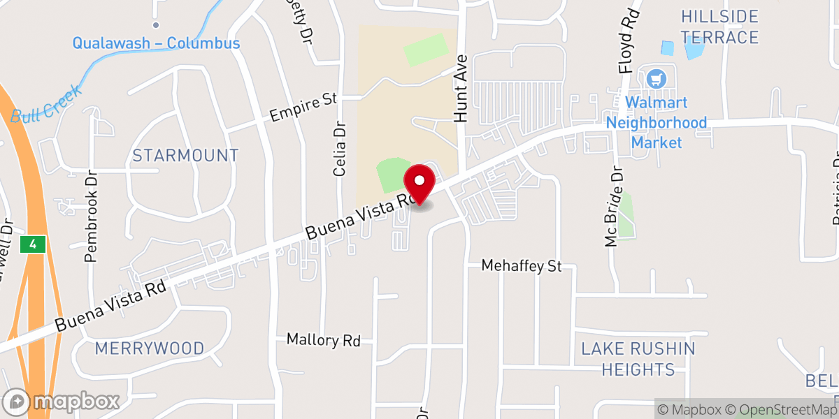 Map showing location of Hope Springs Community Church