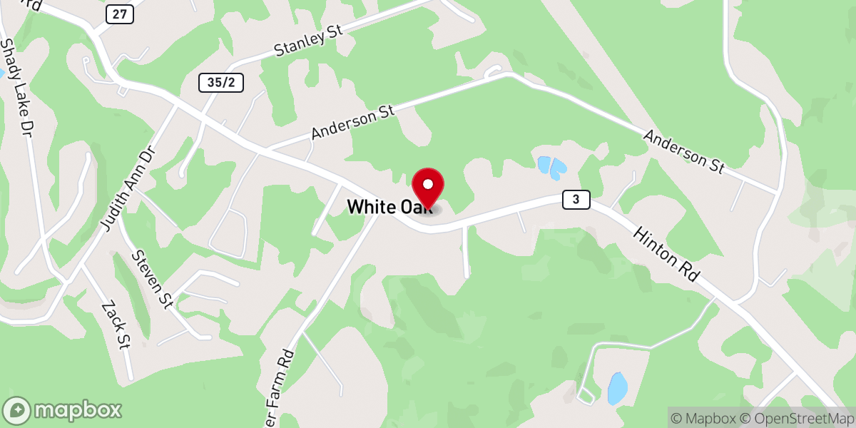 Map showing location of New Life Baptist Church