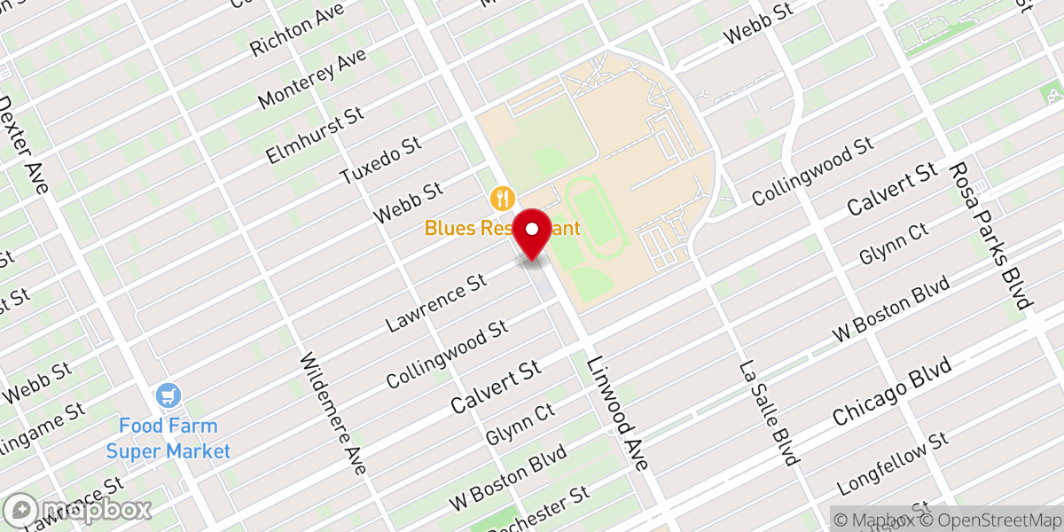 Map showing location of Sunrise Missionary Baptist Church