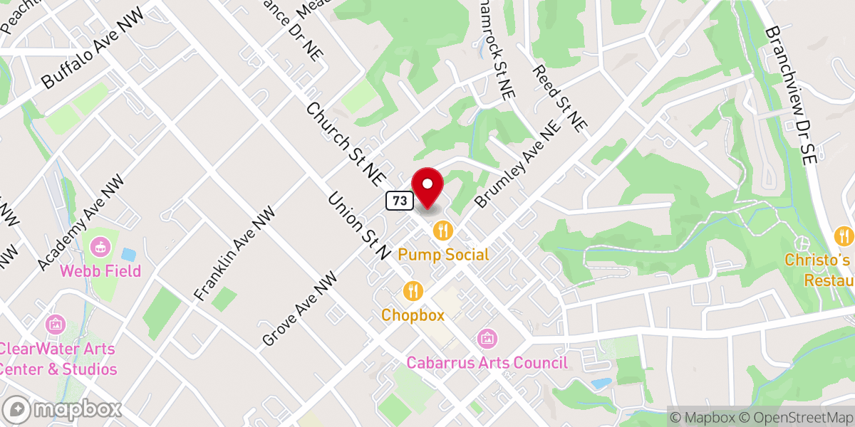 Map showing location of Trinity United Church of Christ