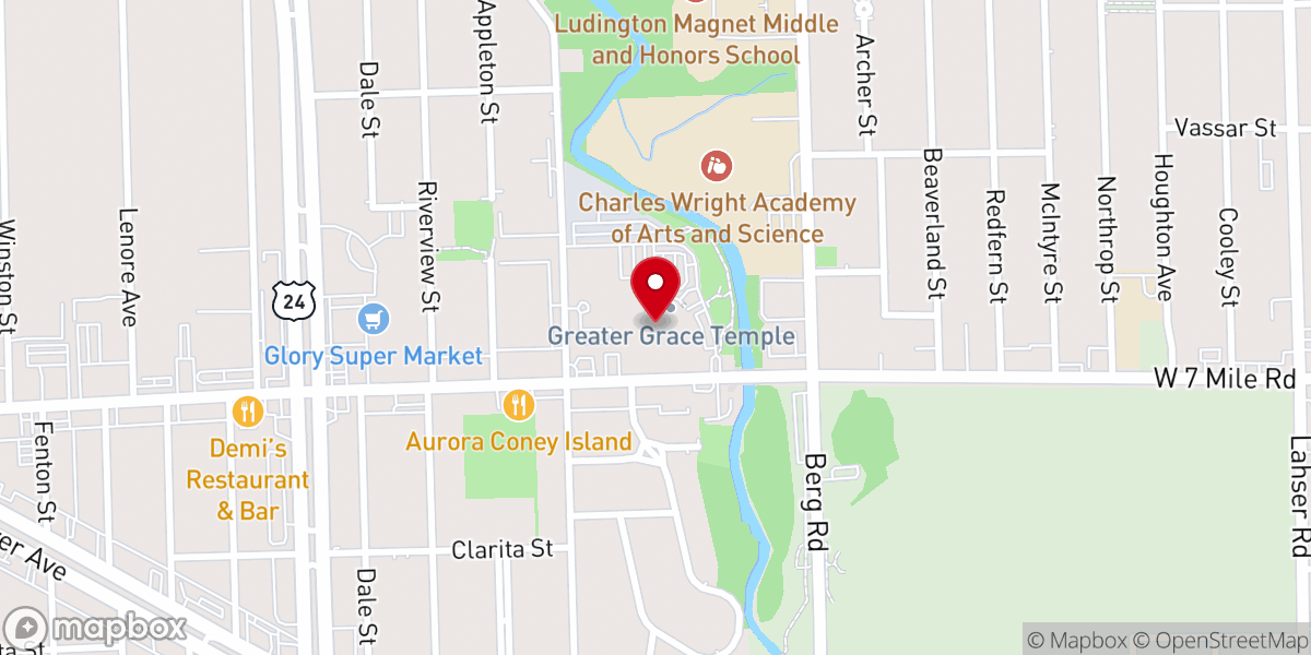 Map showing location of Charles H Ellis III Ministries