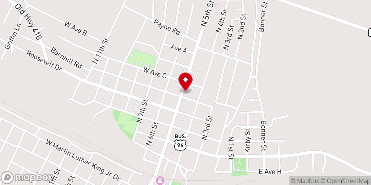 Map showing location of Silsbee Methodist Church