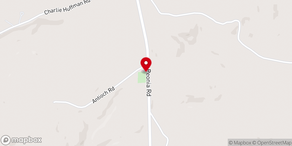 Map showing location of Antioch Church