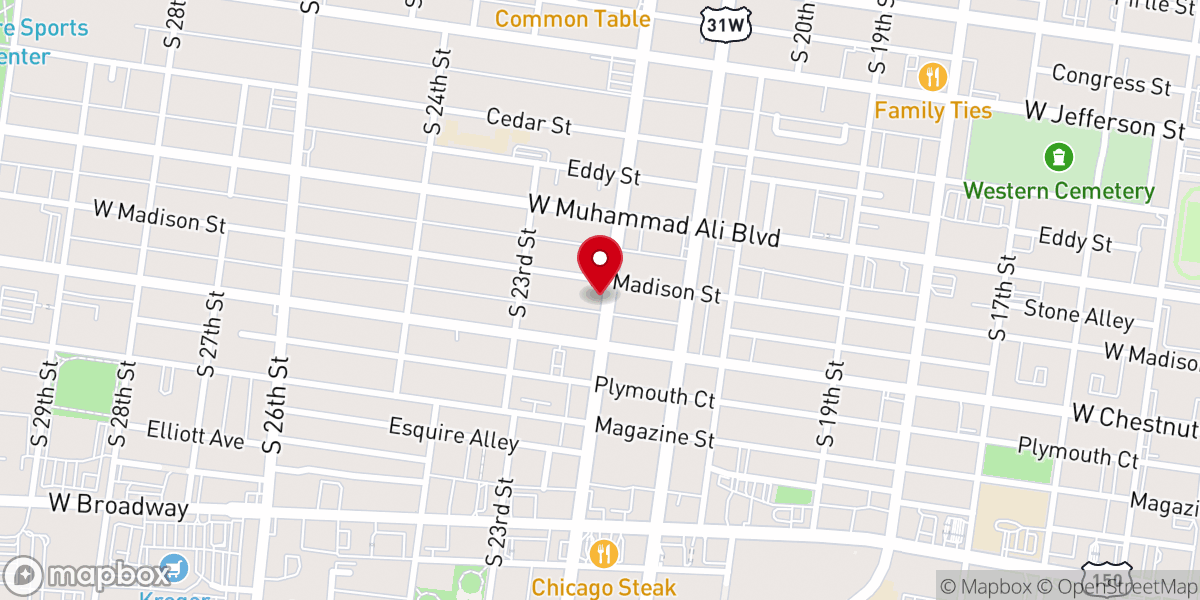 Map showing location of St James Baptist Church