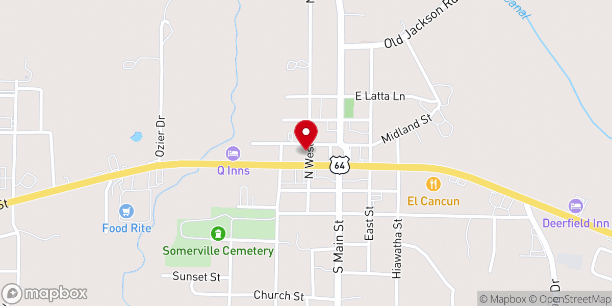 Map showing location of St Thomas Episcopal Church
