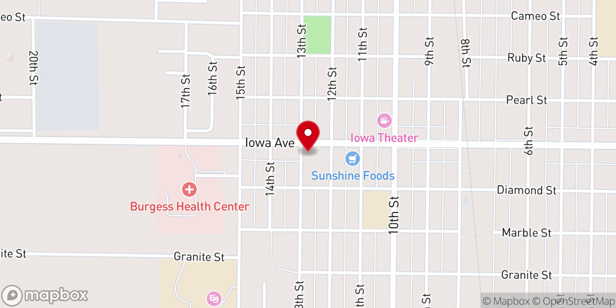 Map showing location of Saint John's Catholic Church