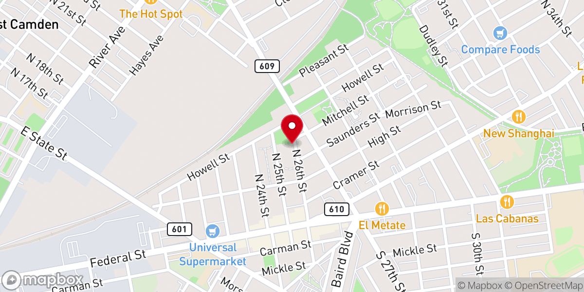 Map showing location of Iglesia de Dios Pentacostal M.I. Fuego Celestial