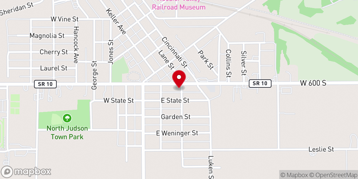 Map showing location of First Free Will Baptist Church