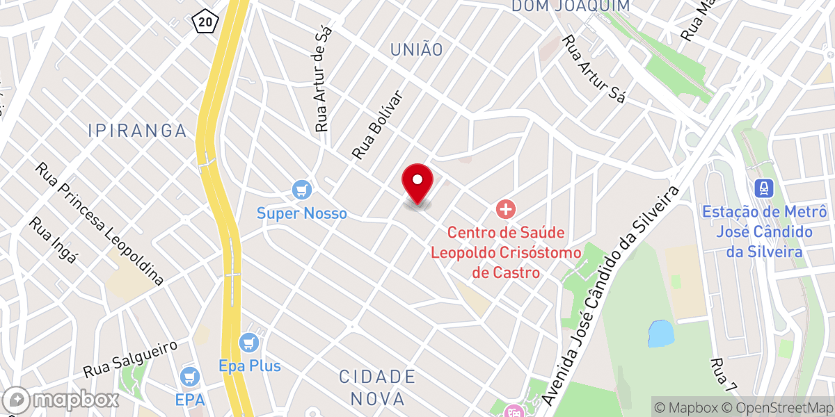 Map showing location of Igreja Batista Cidade Nova