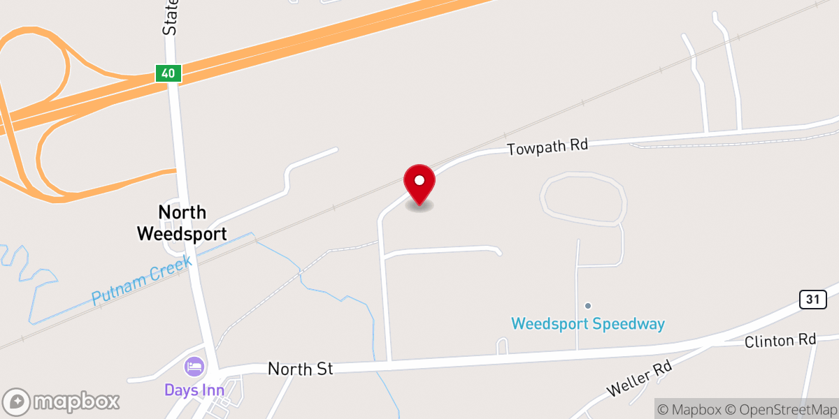 Map showing location of Brutus Sennett Food Pantry