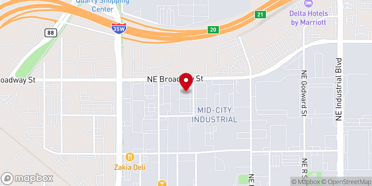 Map showing location of Mercy Vineyard Church