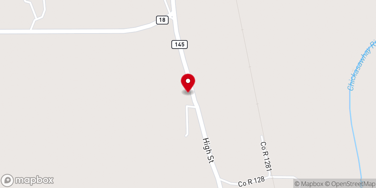 Map showing location of Northrup Chapel Baptist Church