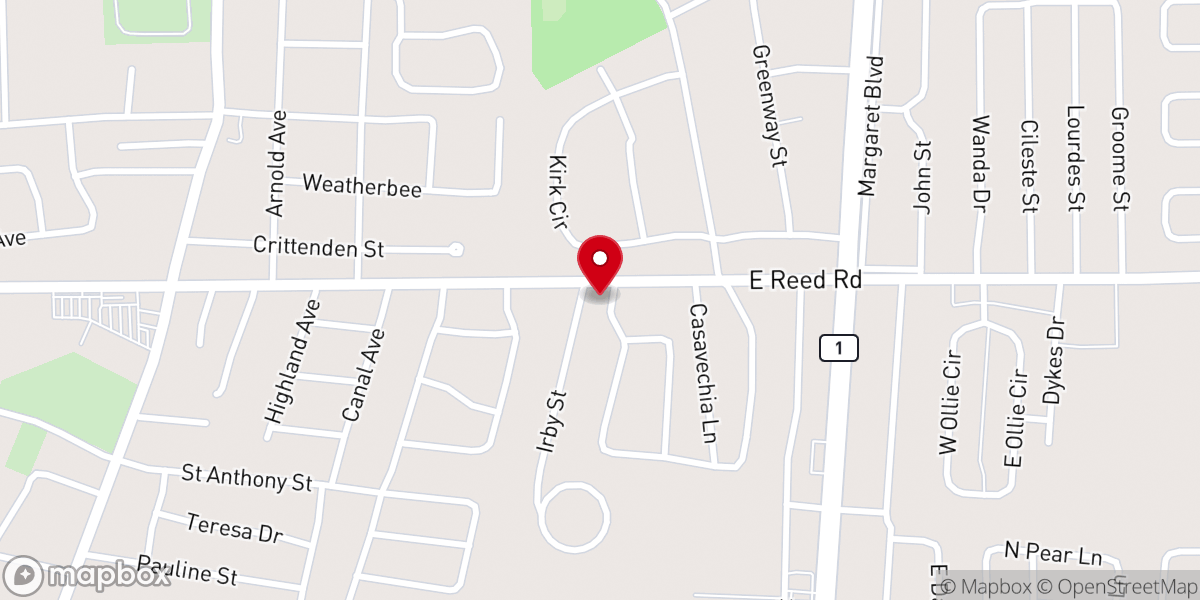 Map showing location of Temple Baptist Church