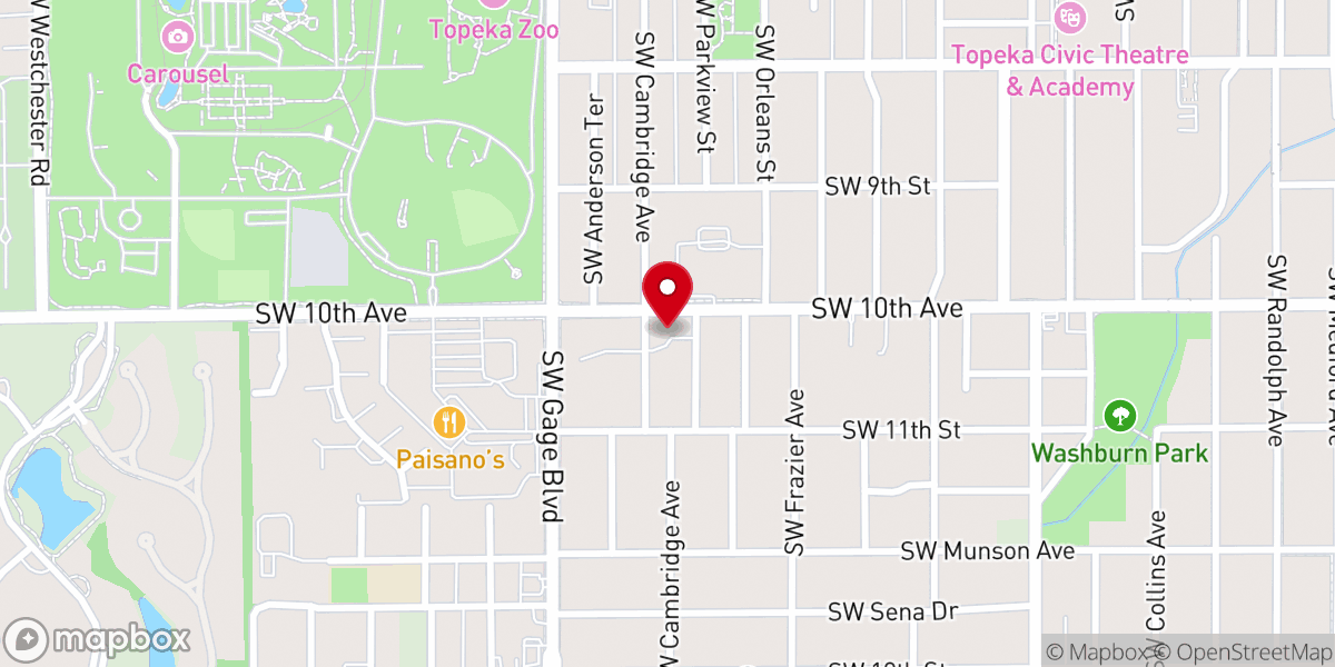 Map showing location of Gage Park Baptist Church