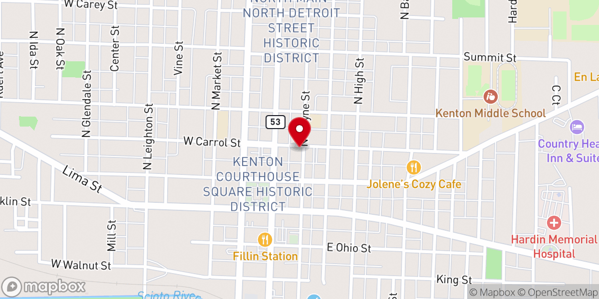 Map showing location of Kenton Full Gospel Church