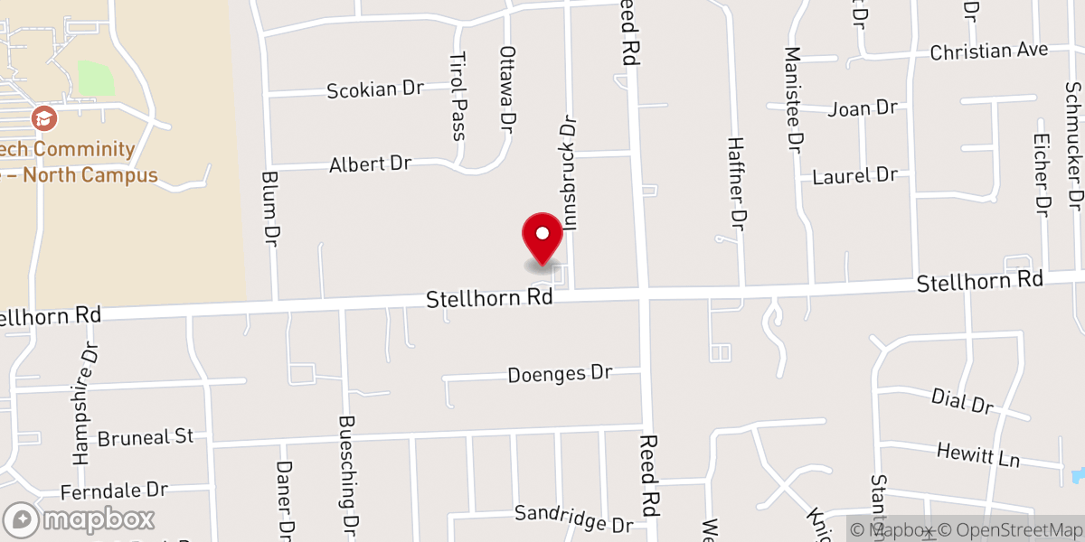 Map showing location of Grace Bretheran Church