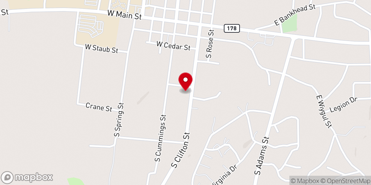 Map showing location of Fulton Church of Christ