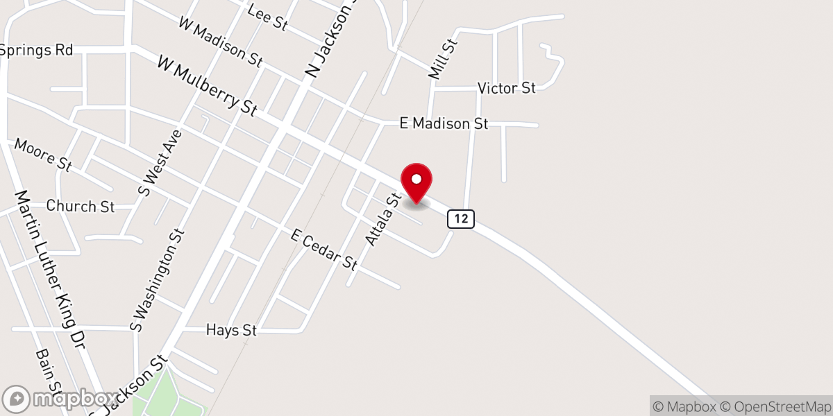 Map showing location of Fellowship MB Church