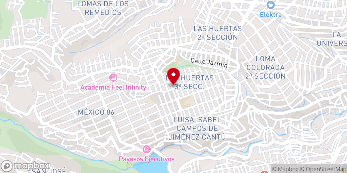Map showing location of Parroquia de Cristo Rey