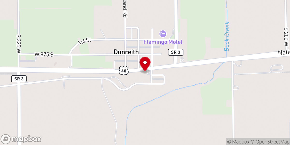 Map showing location of Dunreith Town Treasurer