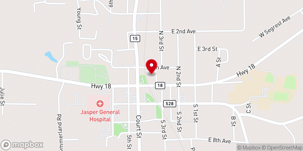 Map showing location of Bay Springs