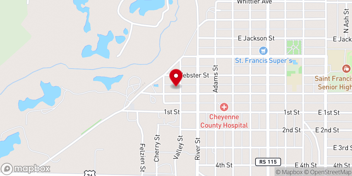 Map showing location of Saint Francis Church of Christ