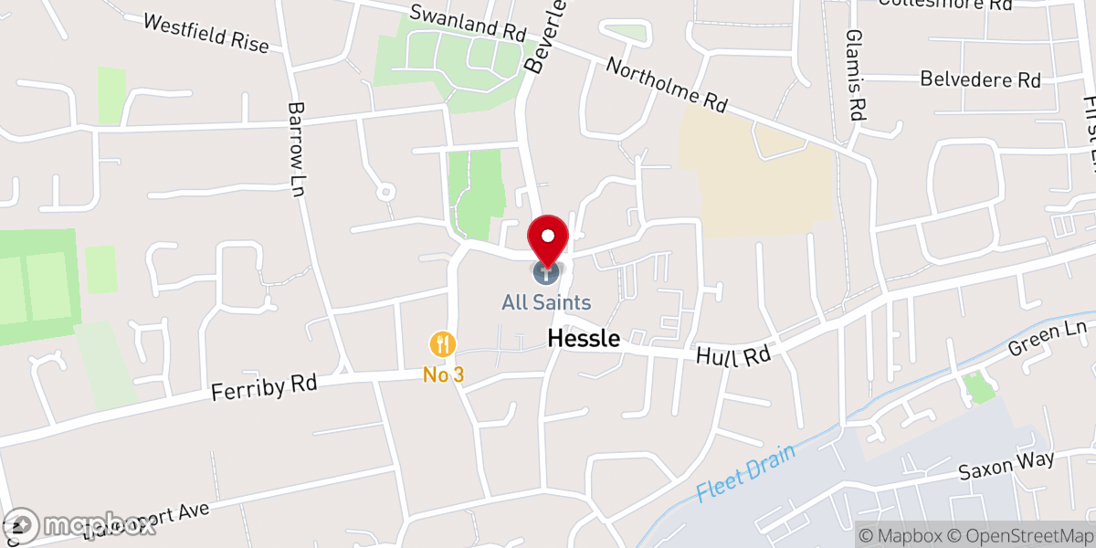 Map showing location of Parish Church of All Saints