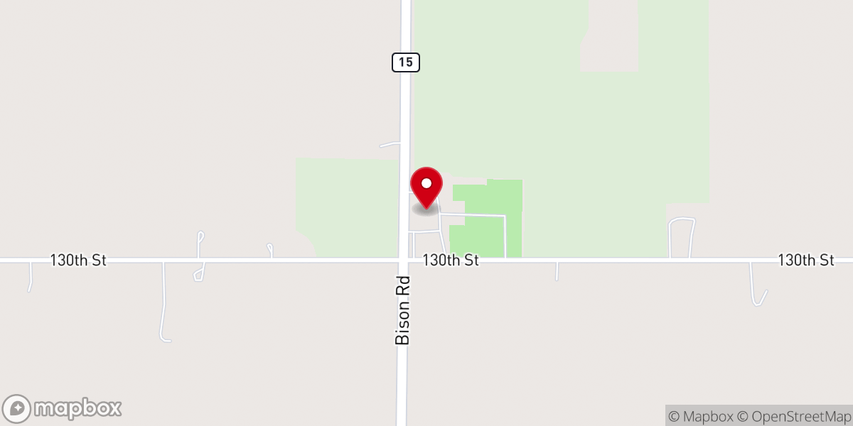 Map showing location of Alexanderwohl Mennonite Church