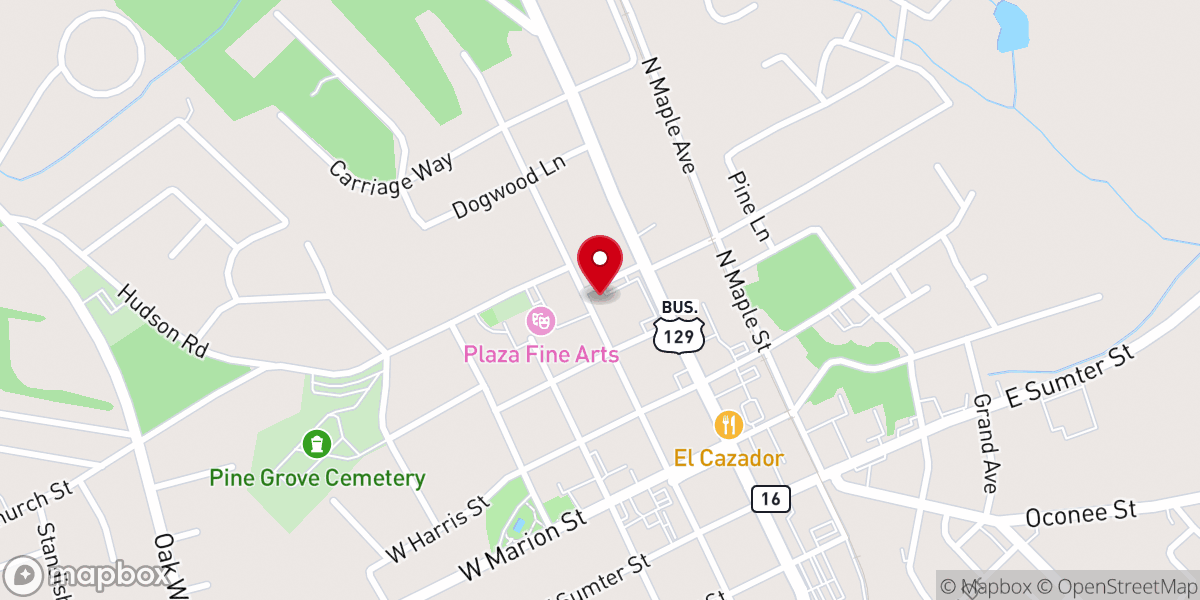 Map showing location of Eatonton First Methodist Church
