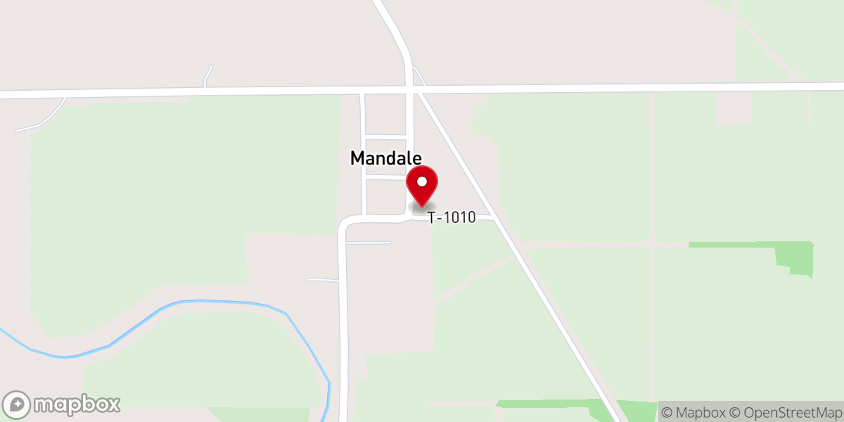 Map showing location of Mandale Church