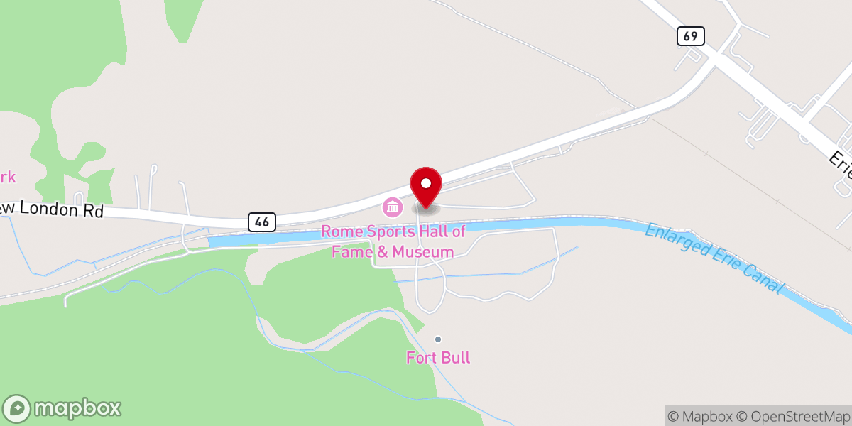 Map showing location of Erie Canal Village