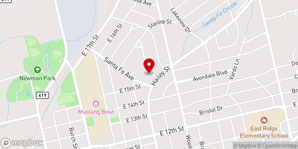 Map showing location of Trinity Baptist Church