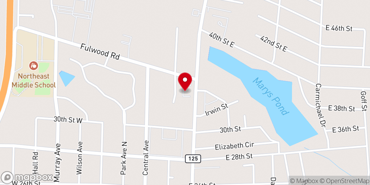 Map showing location of Tifton First Church of the Nazarene