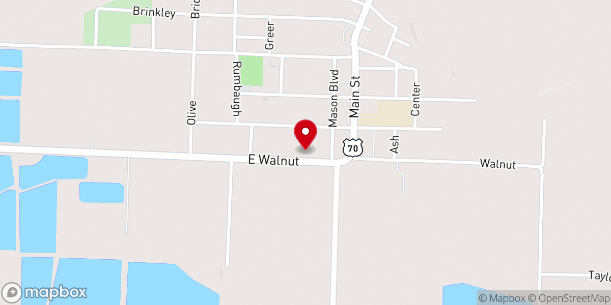 Map showing location of DeValls Bluff United Methodist Church