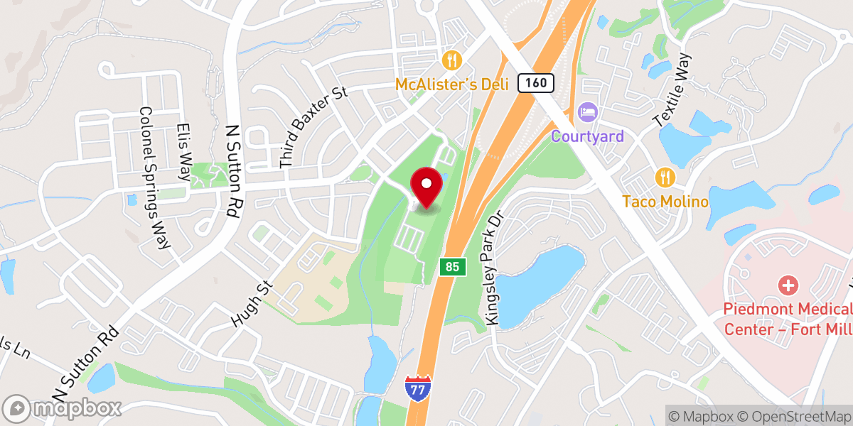 Map showing location of Baxter Close YMCA