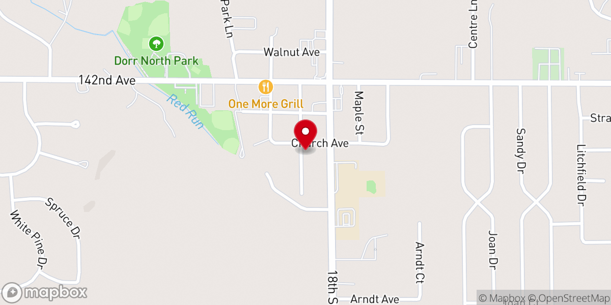 Map showing location of Dorr Village Apartments