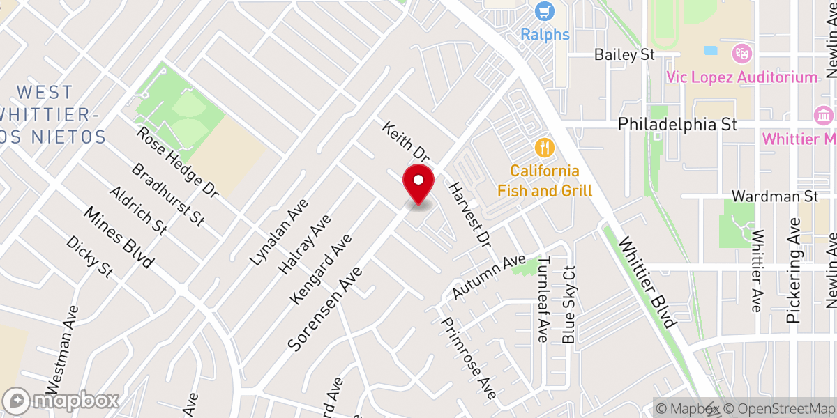 Map showing location of Palm View Assembly of God Church