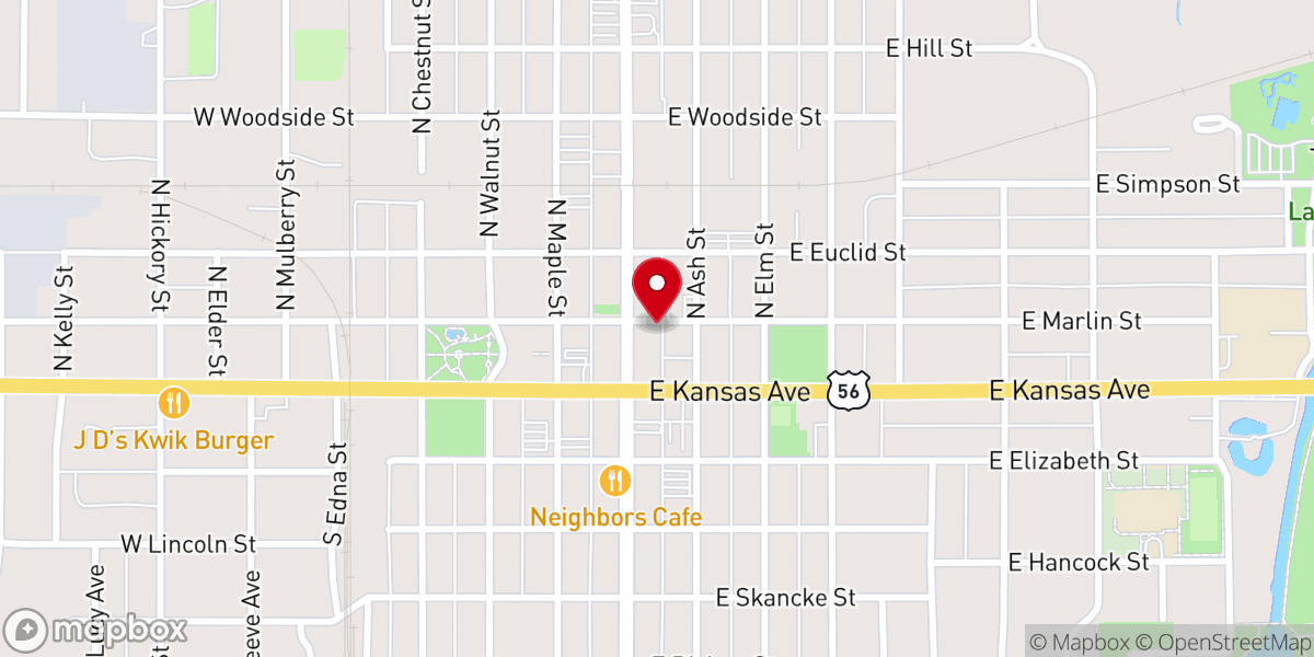 Map showing location of Grace Bible Church