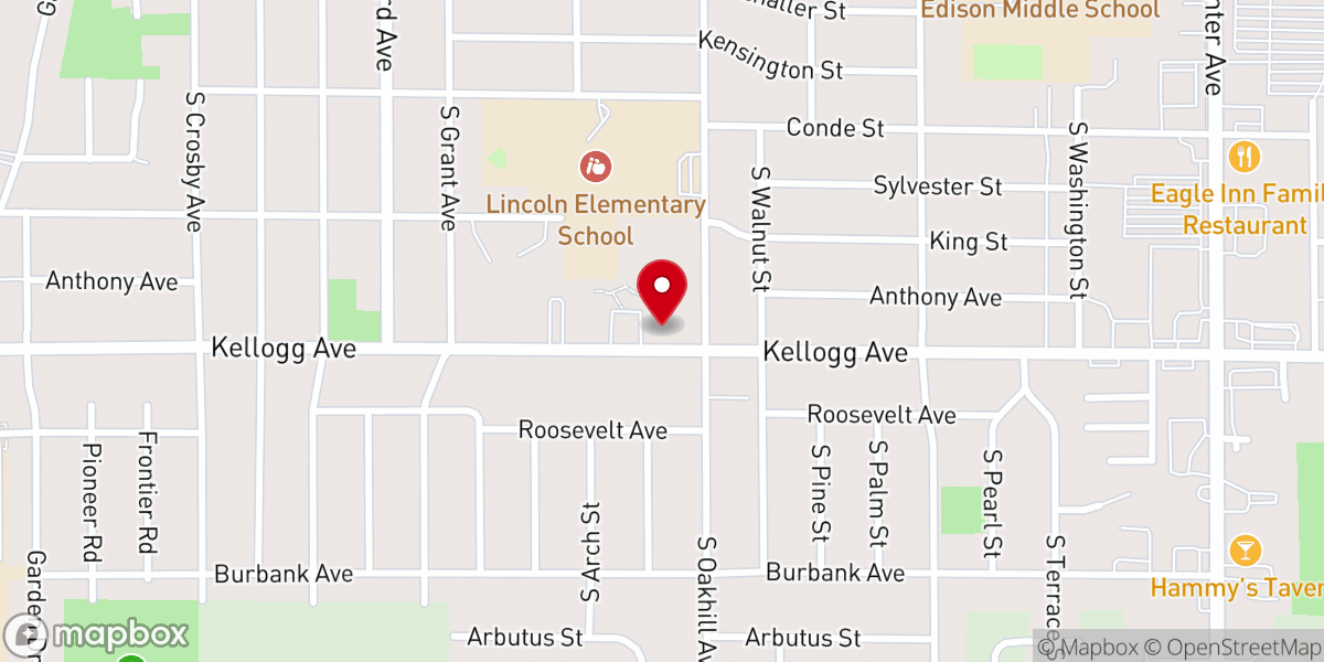 Map showing location of Asbury United Methodist Church