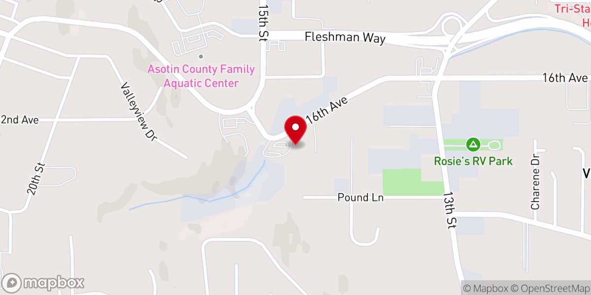 Map showing location of Abundant Life Church