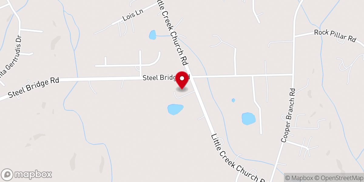 Map showing location of Little Creek Fellowship