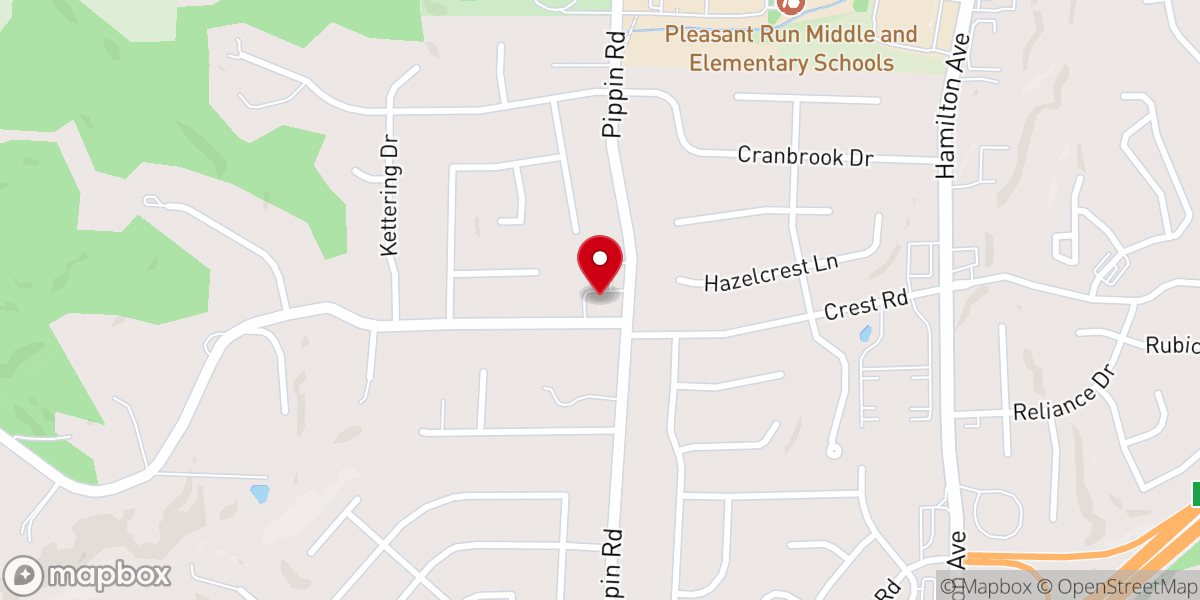Map showing location of Pleasant Run Presbyterian Church
