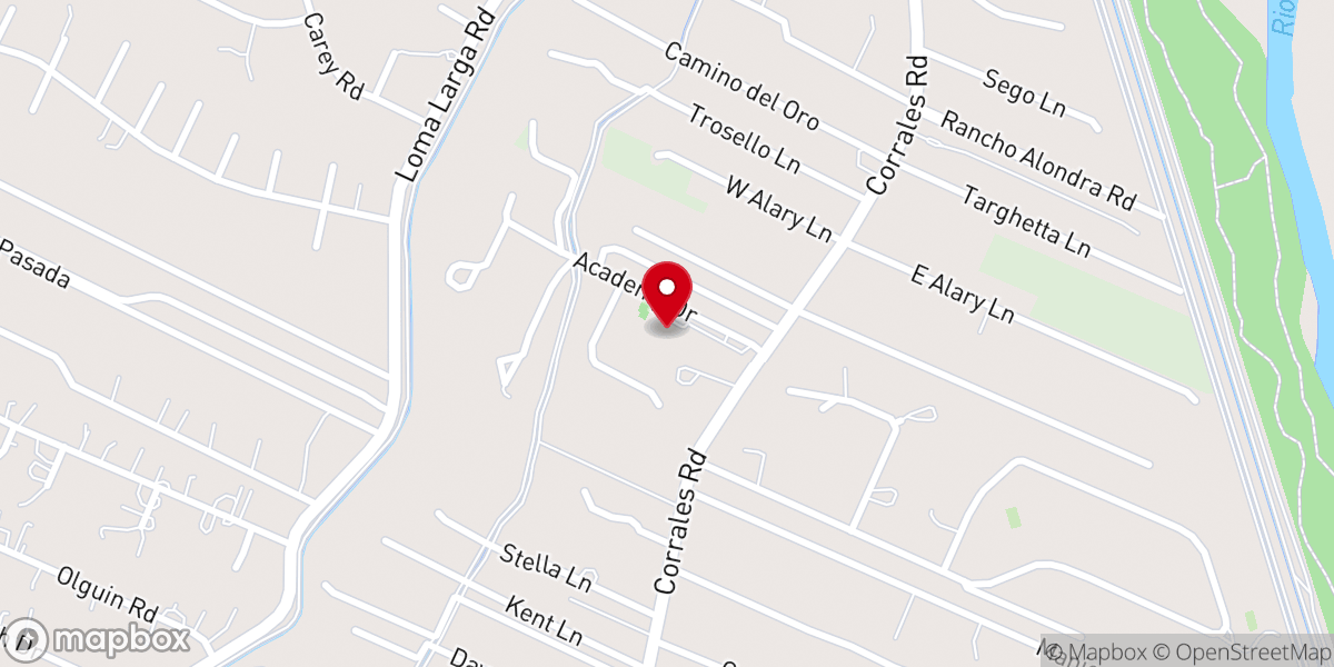 Map showing location of Sandia View Christian School