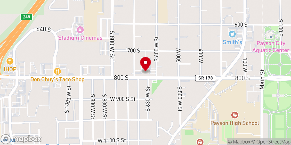 Map showing location of Payson Stake Center