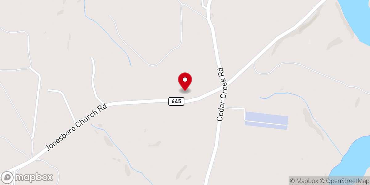 Map showing location of Jones Church